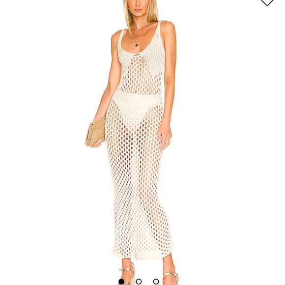 Misa Ursula Knit Crochet Dress/Swim Coverup in Natural - Picture 1 of 5
